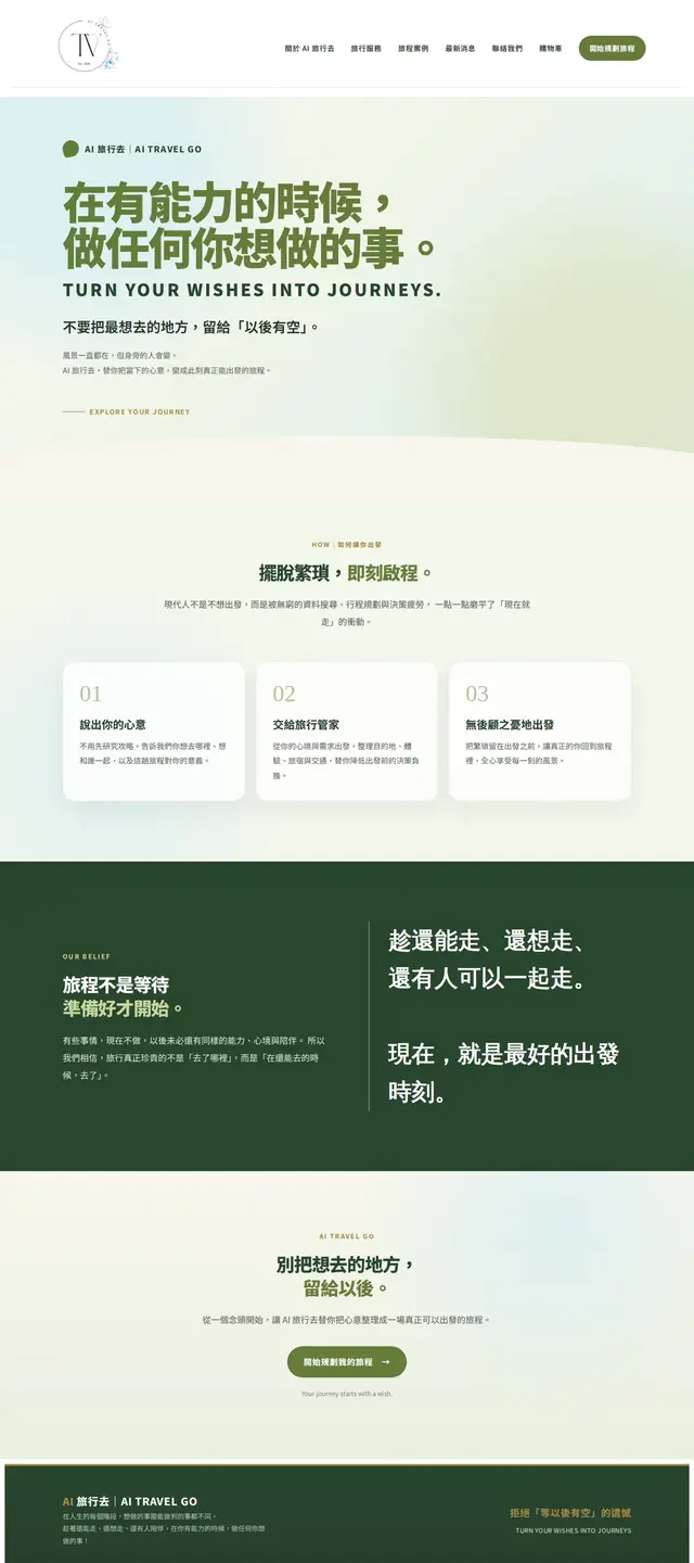 AI 旅行去 網站截圖