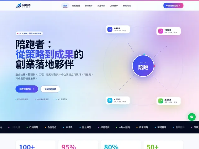 陪跑者 PACER官網首頁截圖