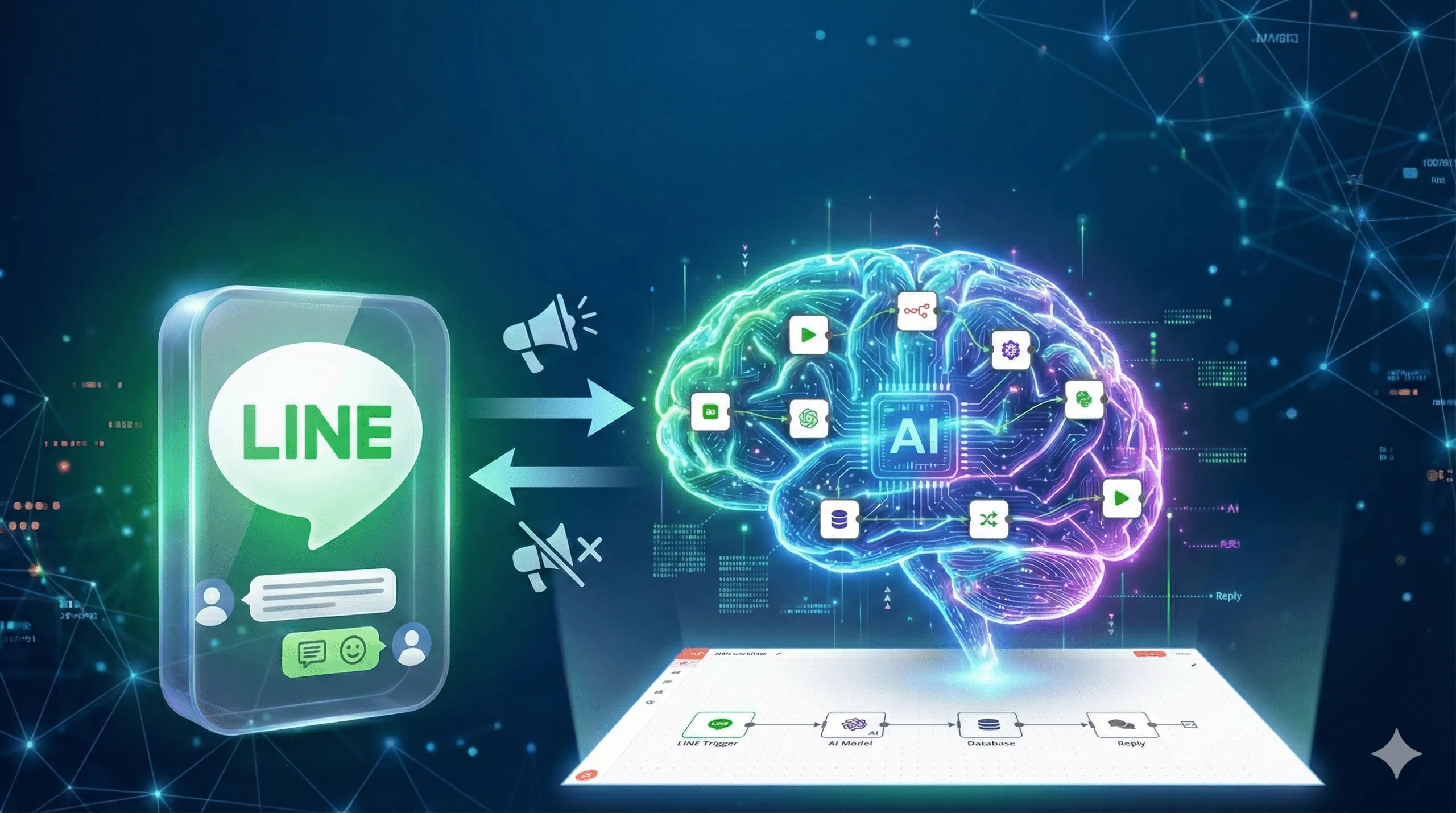 LINE Bot 不再只會單向通知！N8N 視覺化工作流實戰，打造你的 AI 智 插圖