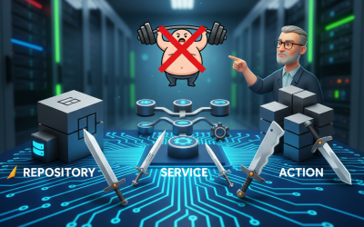 肥 Controller 瘦不下來？Laravel 後台架構終極對決：Repository vs. Service vs. Action 模式，資深工程師帶你選對屠龍刀！