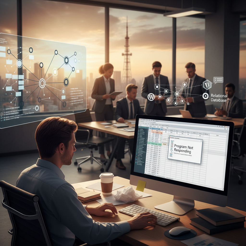 Excel 跑到當機？2026 中小企業數位轉型：從試算表思維到 WordPress 關聯式資料庫的技術遷移實戰