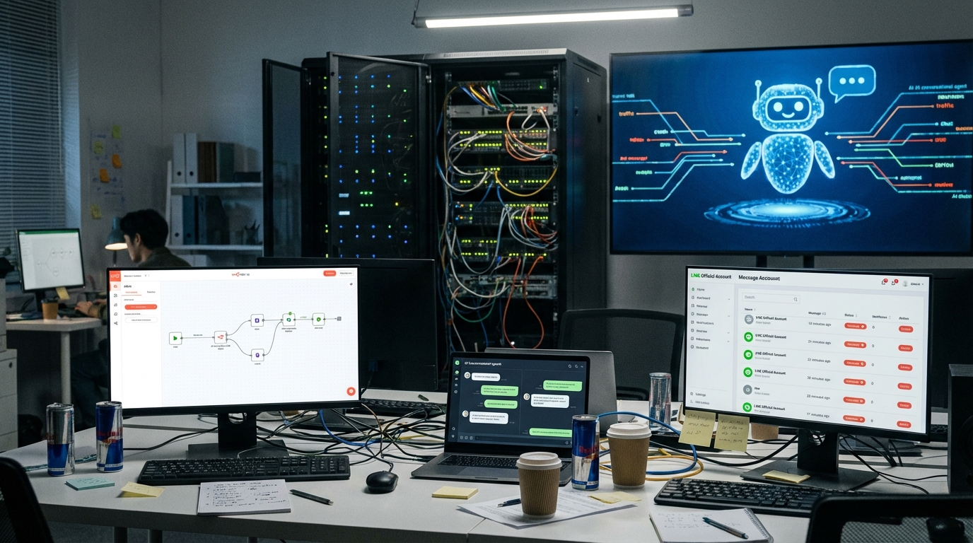 從「會動就好」到流量癱瘓：LINE OA 串接 n8n 與 AI 代理人的 30 天血淚實戰